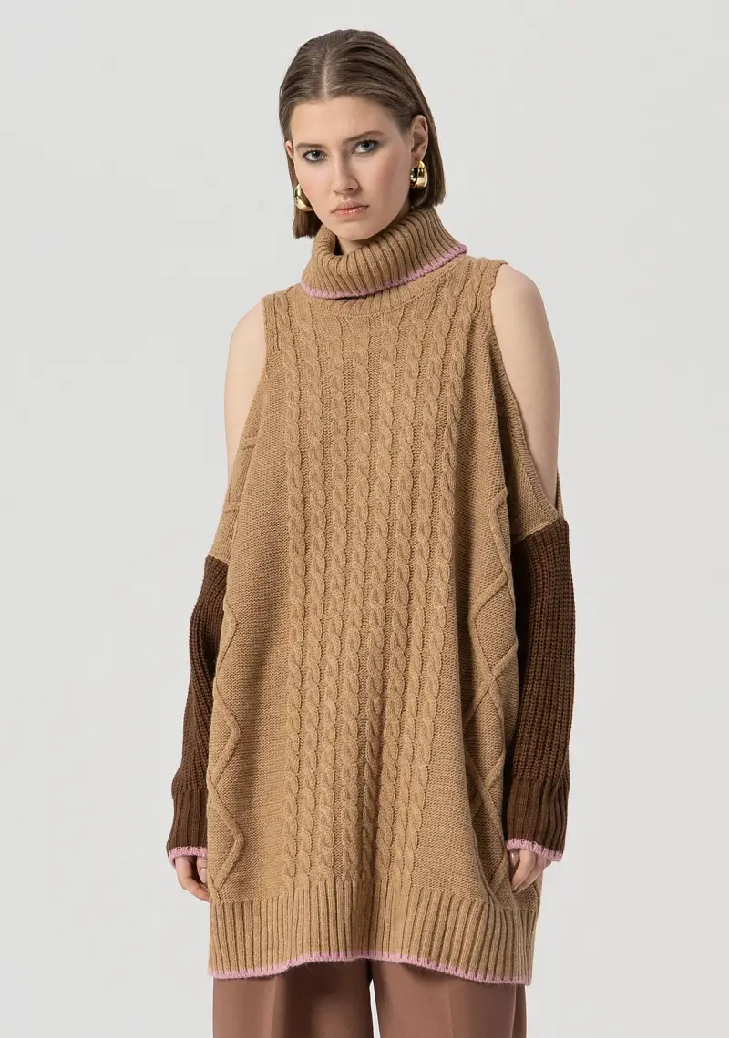 Maglia over con lana e alpaca