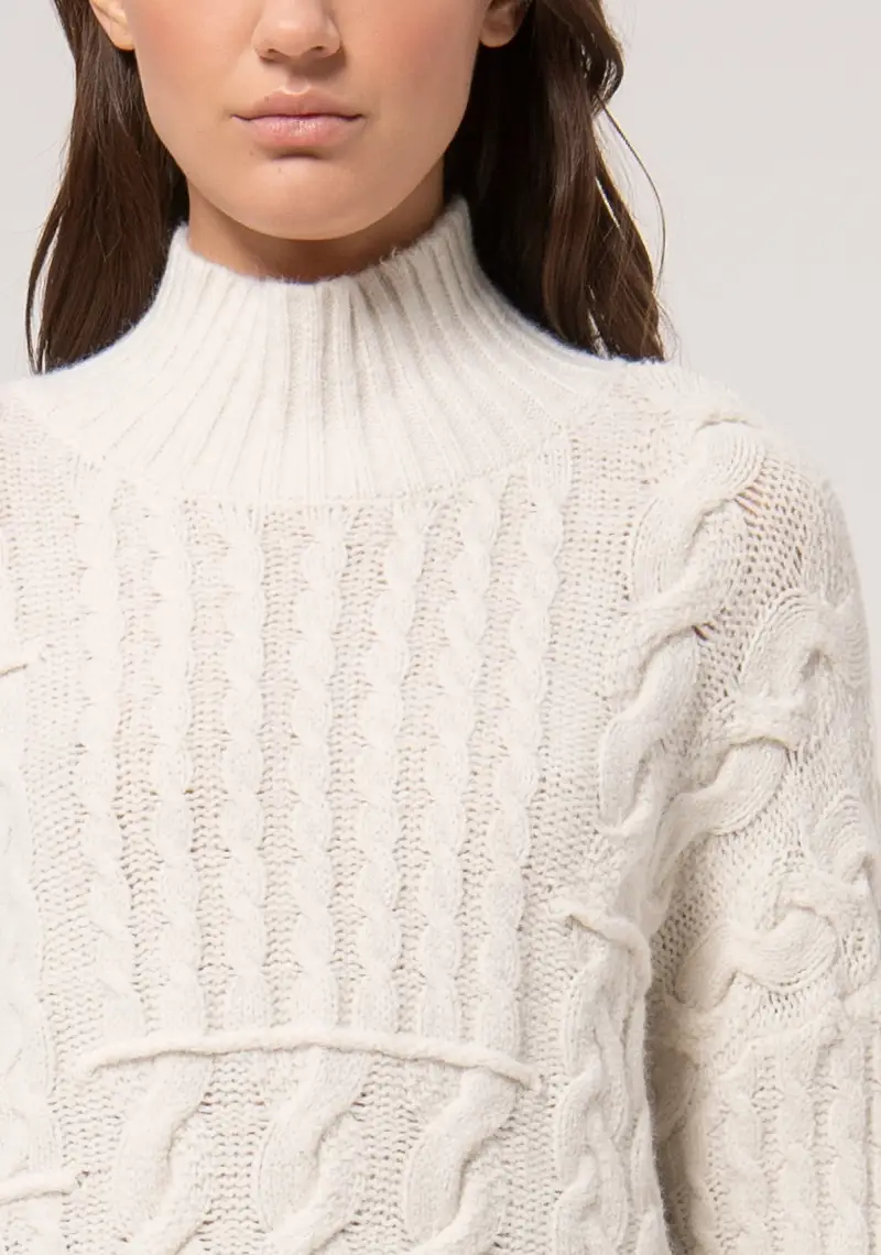 Maglia over con punto treccia miniatura 2