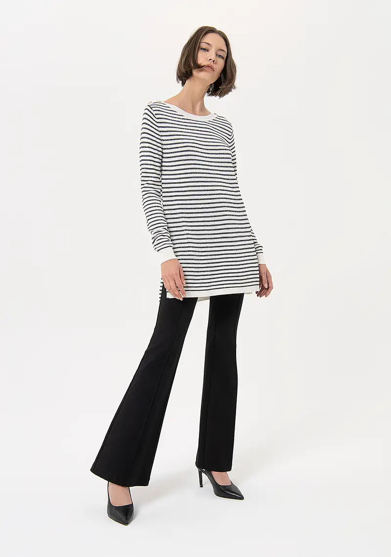 Maglia over lunga a righe