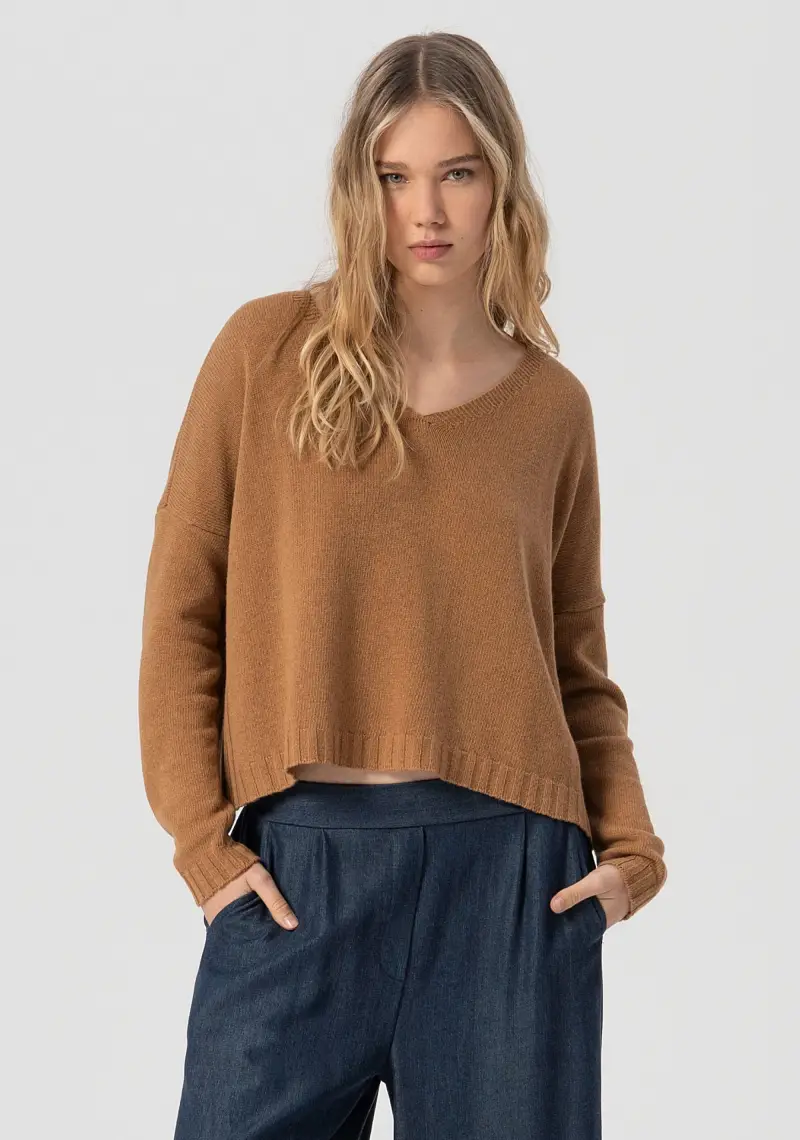 Maglia regular con lana e cashmere