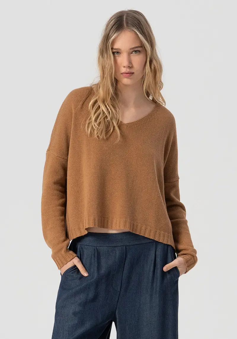 Maglia regular con lana e cashmere