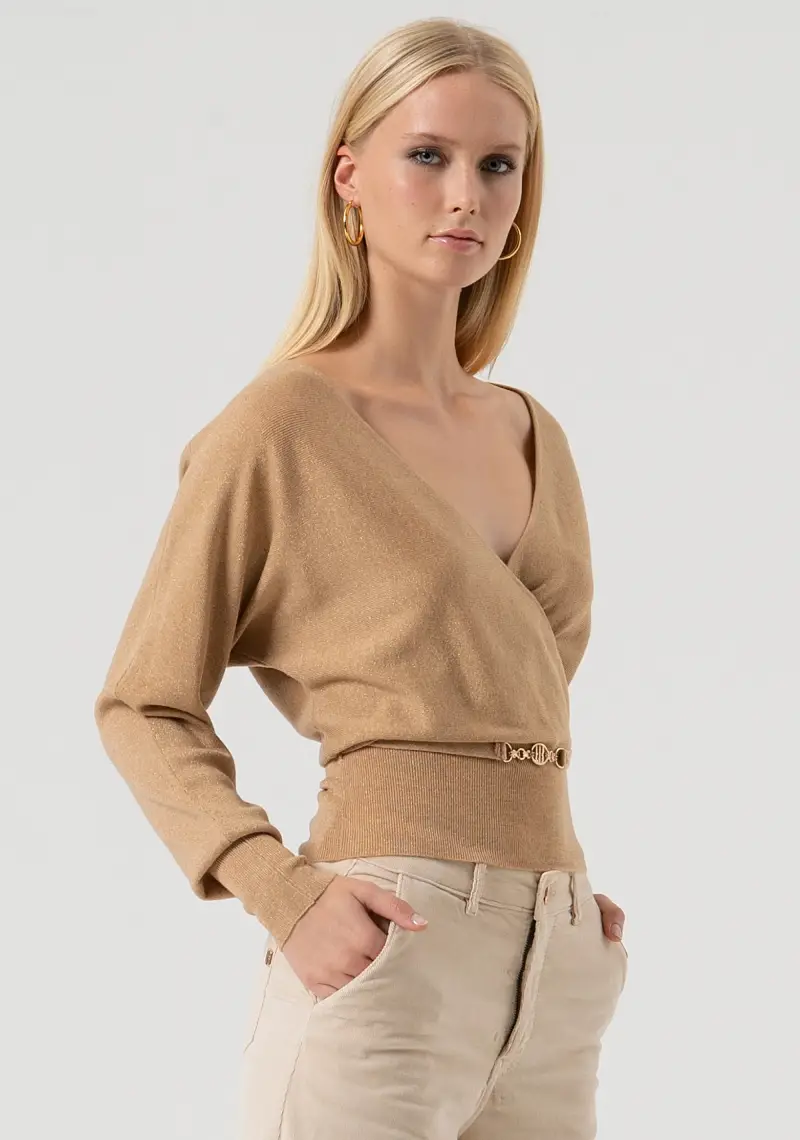 Maglia regular con lana e lurex miniatura 2