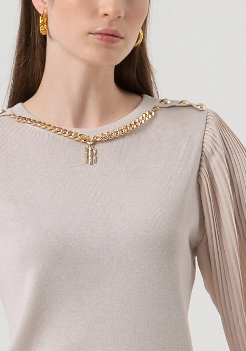 Maglia regular con lana e lurex miniatura 2