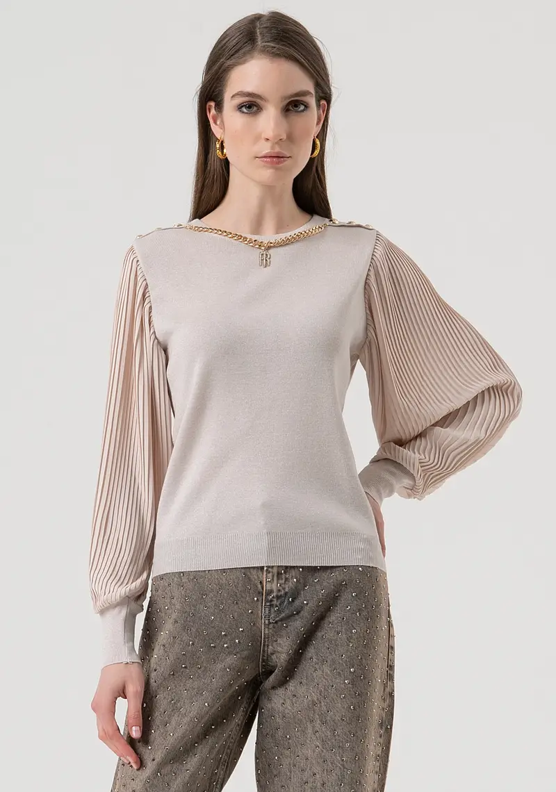 Maglia regular con lana e lurex