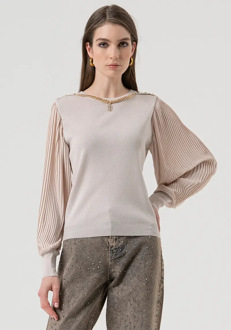 Maglia regular con lana e lurex