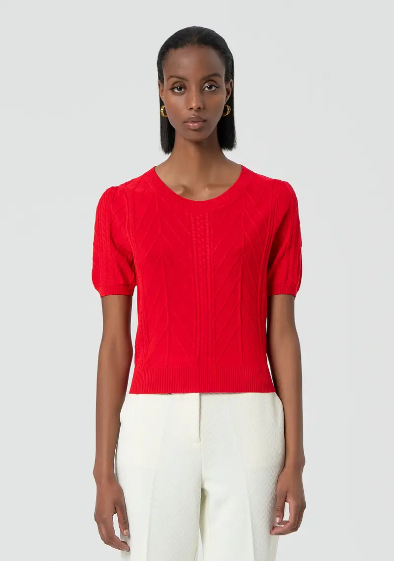 Maglia regular con punto trecce