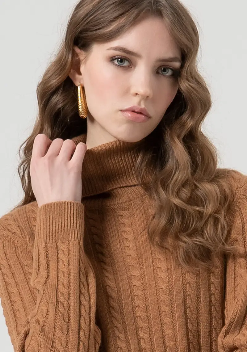 Maglia regular con punto treccia in lana e cashmere miniatura 2