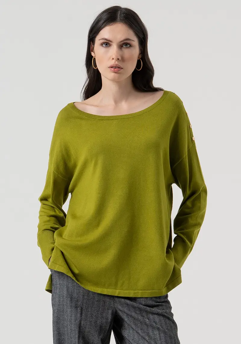 Maglia regular con scollo a barca