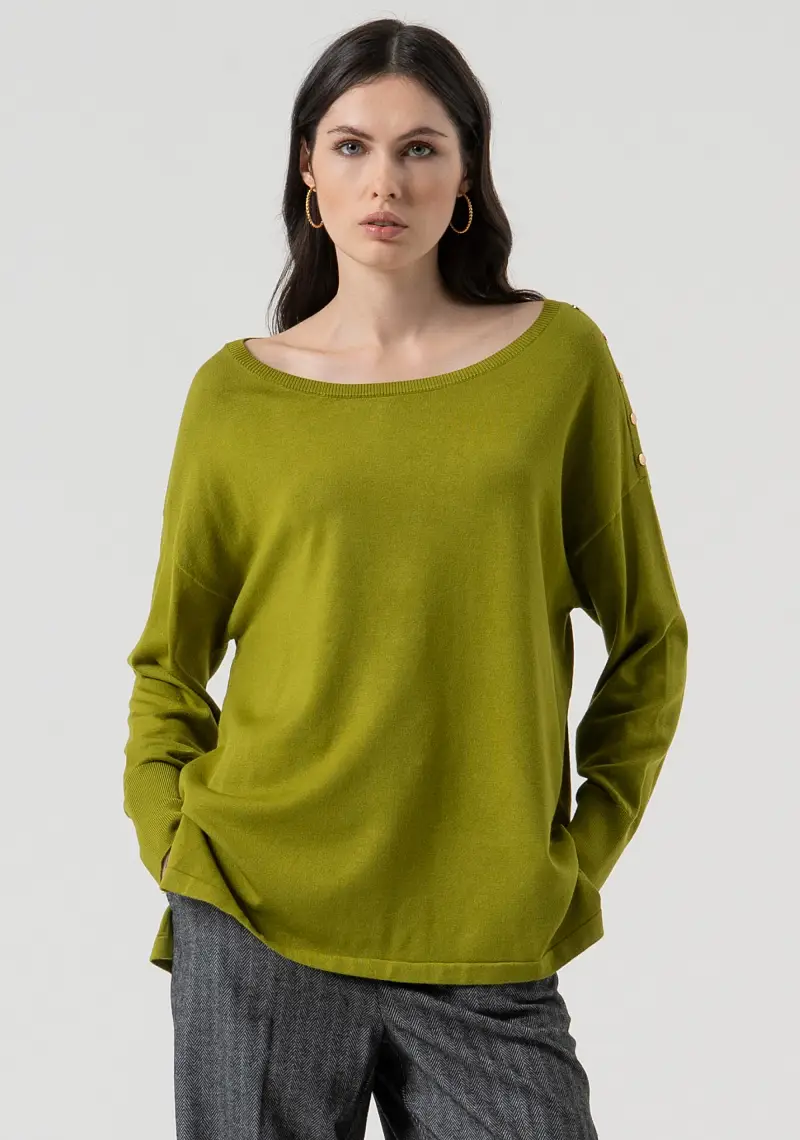 Maglia regular con scollo a barca