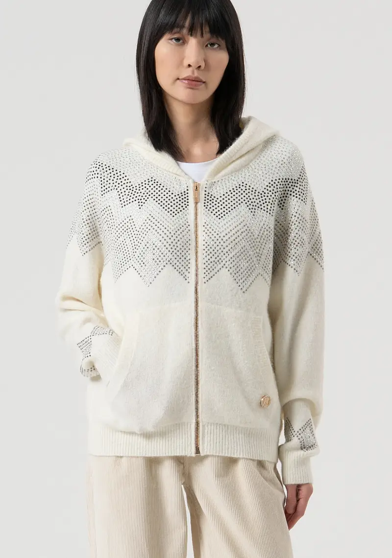 Maglia regular con strass applicati