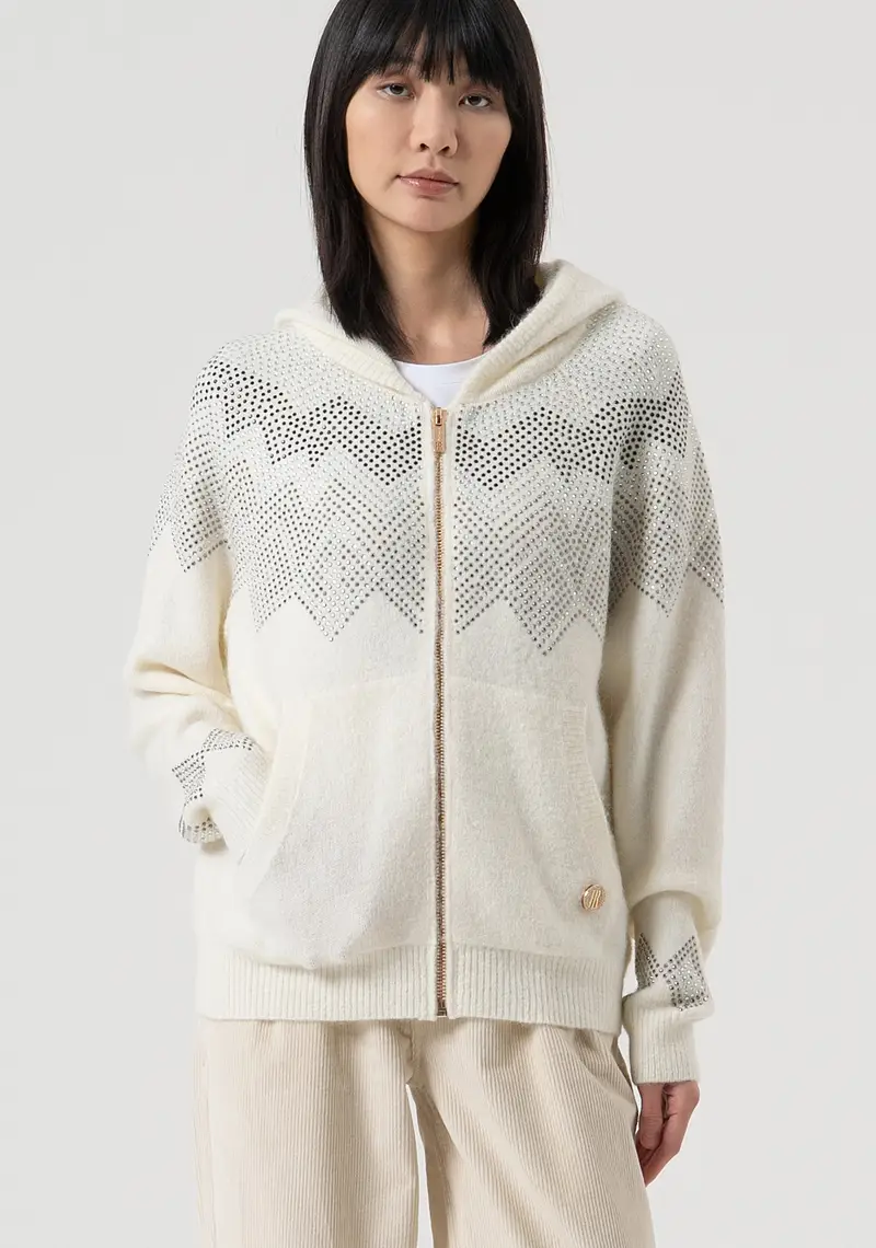 Maglia regular con strass applicati