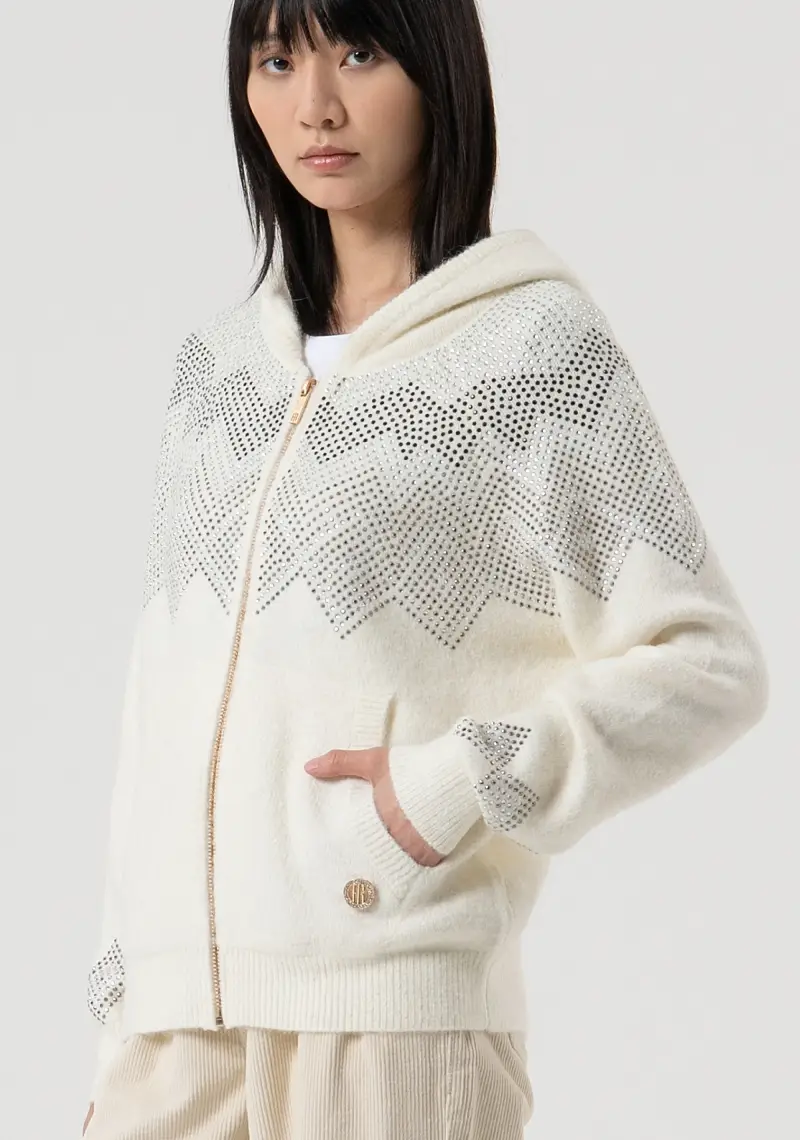 Maglia regular con strass applicati miniatura 2