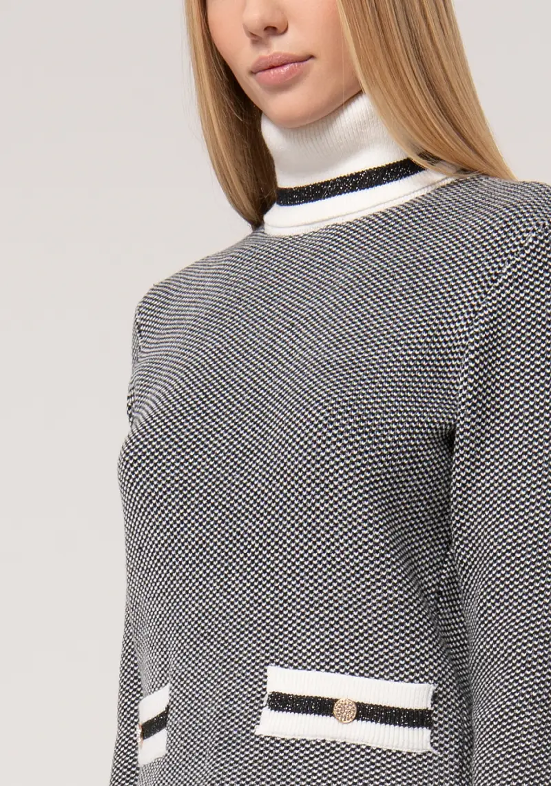 Maglia regular in jacquard bicolore miniatura 2