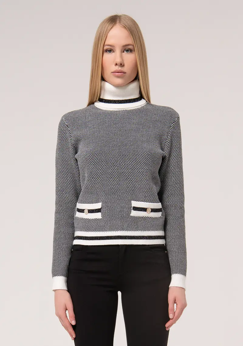 Maglia regular in jacquard bicolore