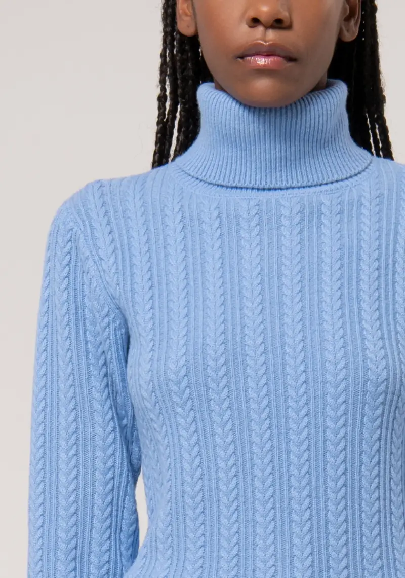 Maglia regular in lana e cachemire con punto treccia miniatura 2