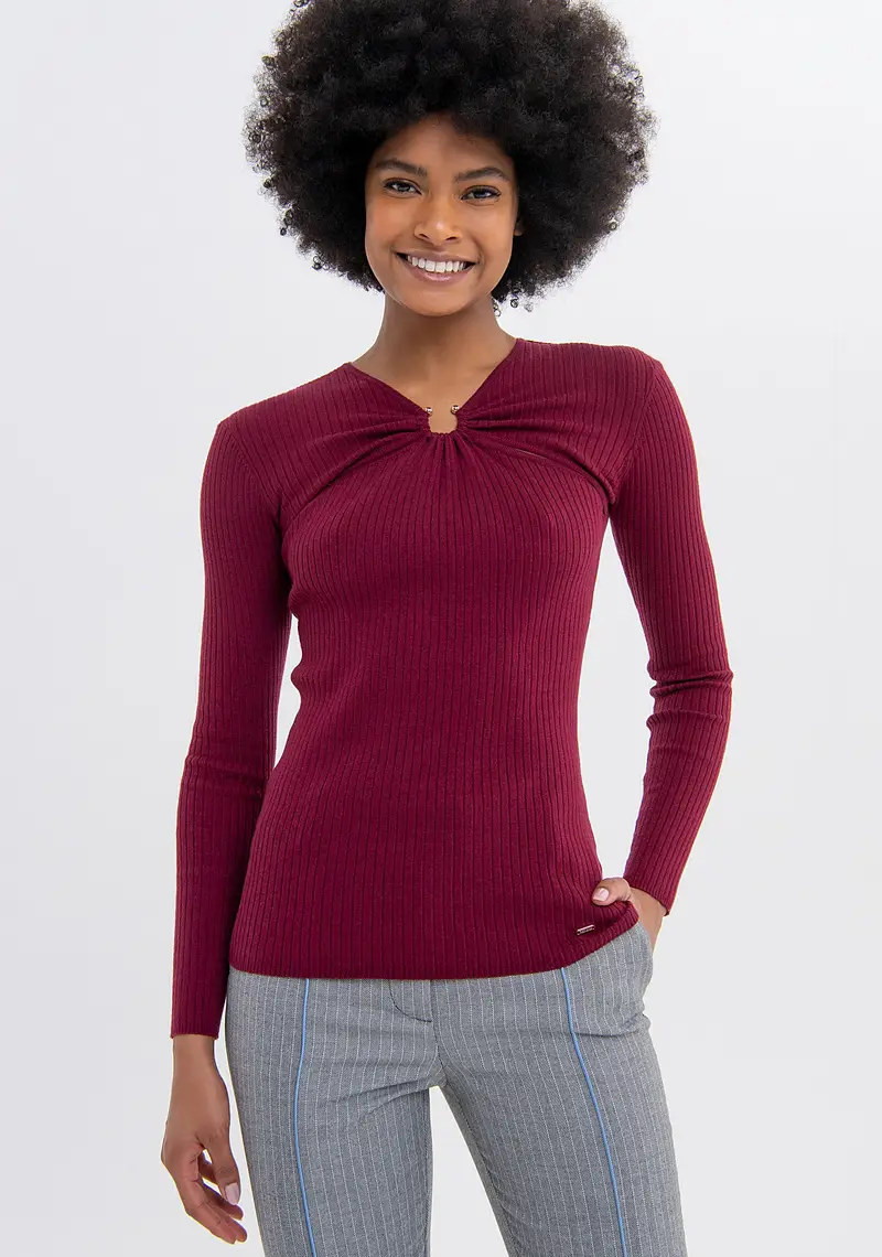 Maglia slim a costine miniatura 2