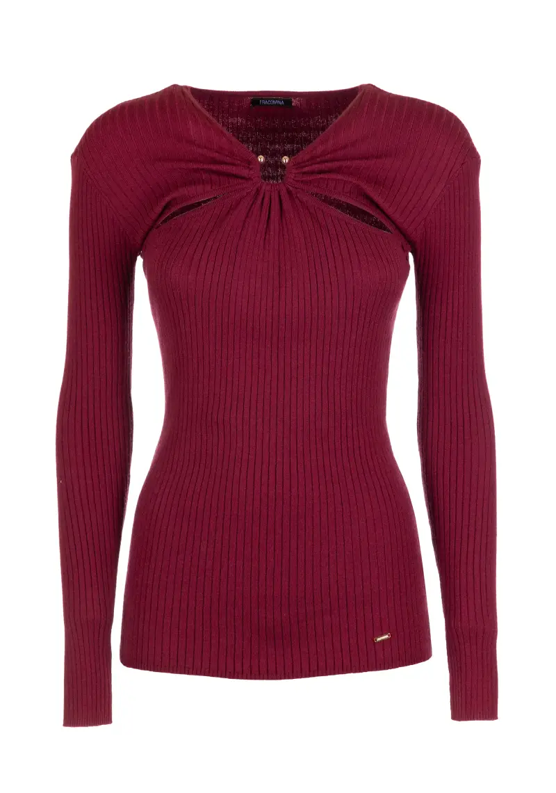 Maglia slim a costine