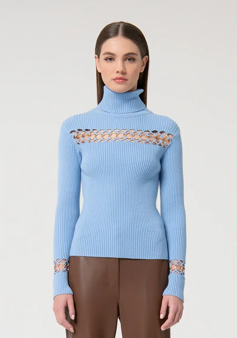 Maglia slim a costine