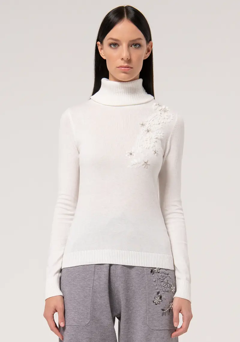 Maglia slim con angora