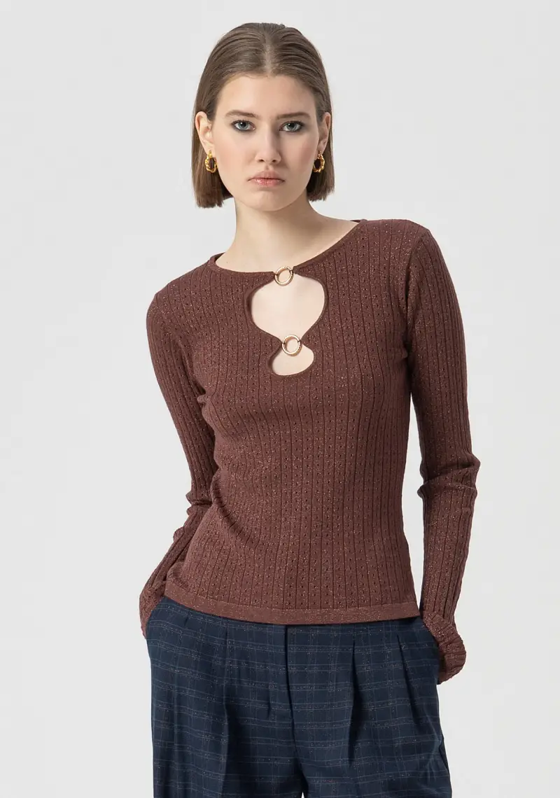 Maglia slim con lurex