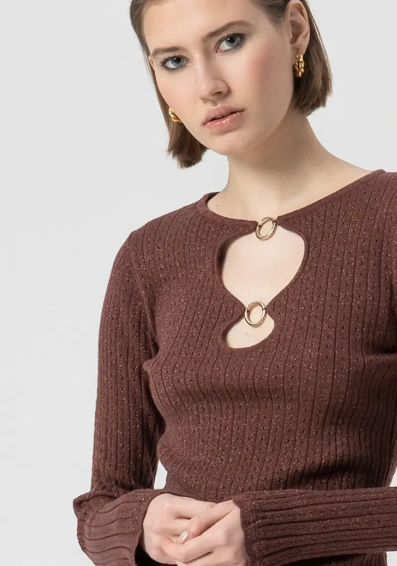 Maglia slim con lurex miniatura 2