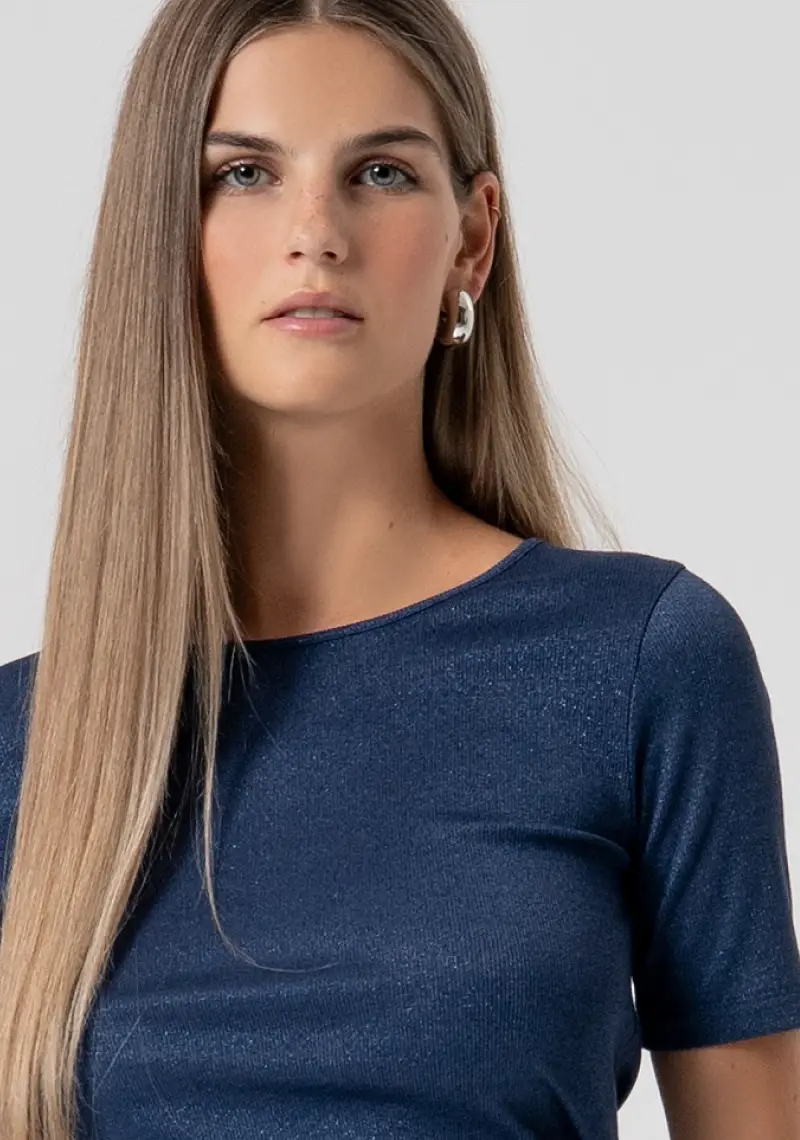 Maglia slim con lurex miniatura 2