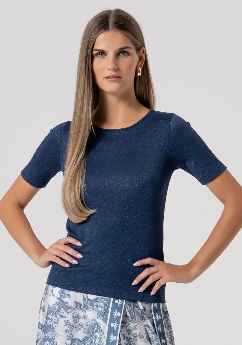 Maglia slim con lurex