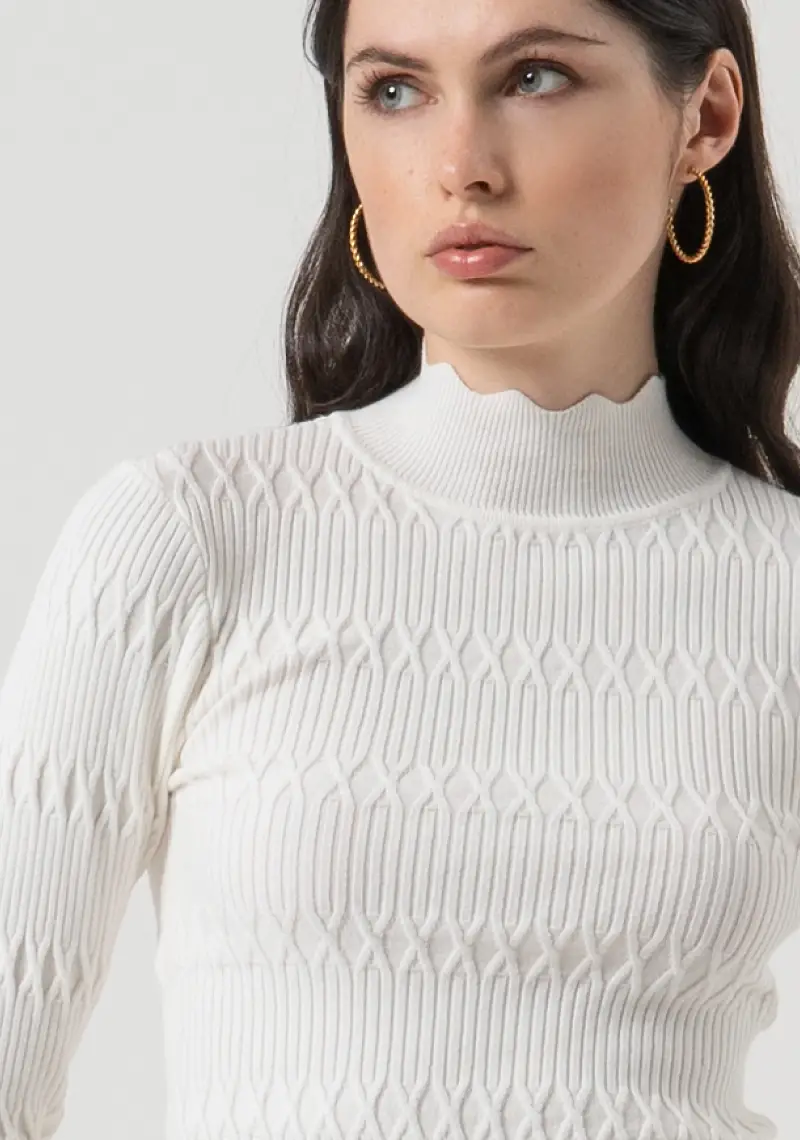 Maglia slim con punto losanga miniatura 2