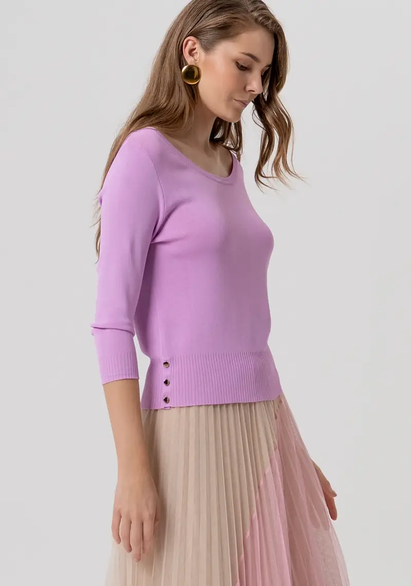 Maglia slim con scollo a barca miniatura 2