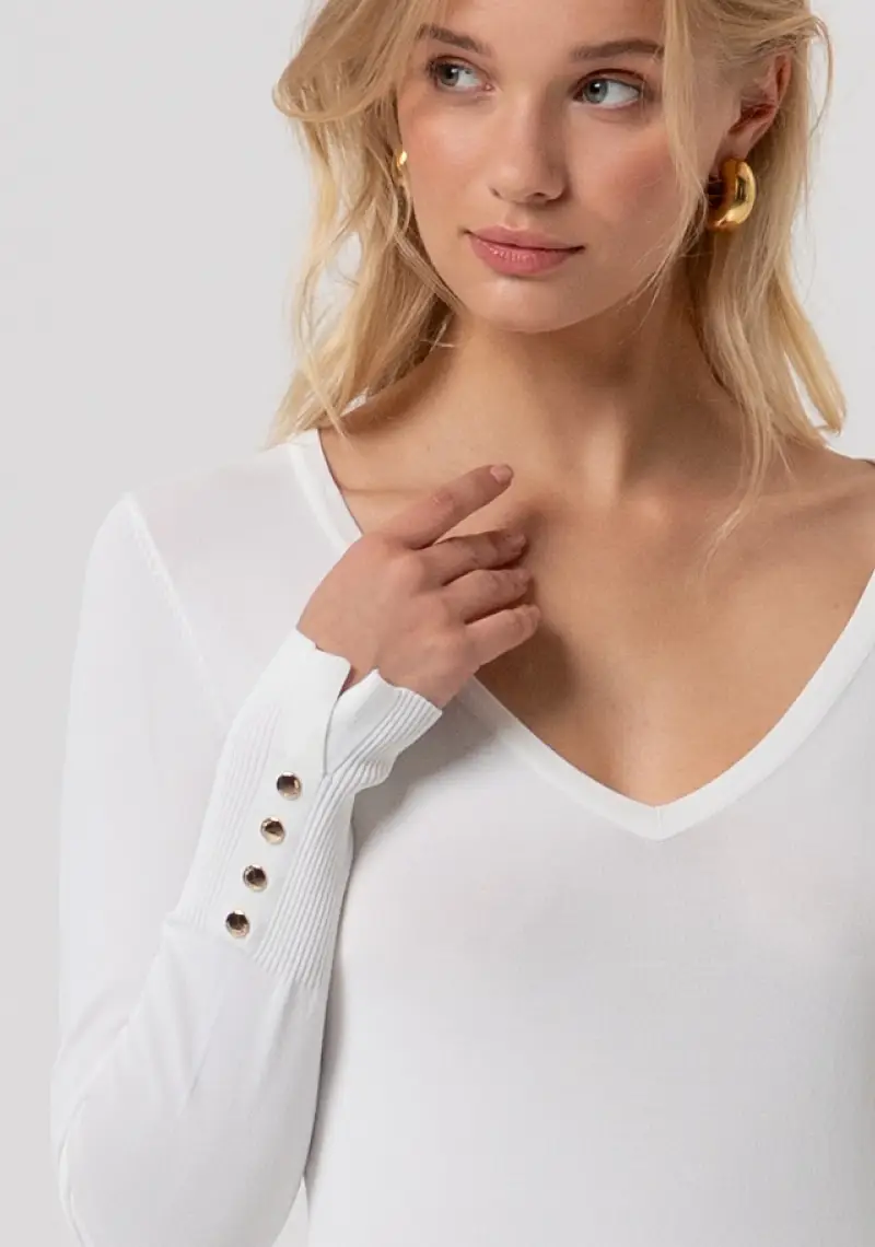 Maglia slim con scollo a V miniatura 2