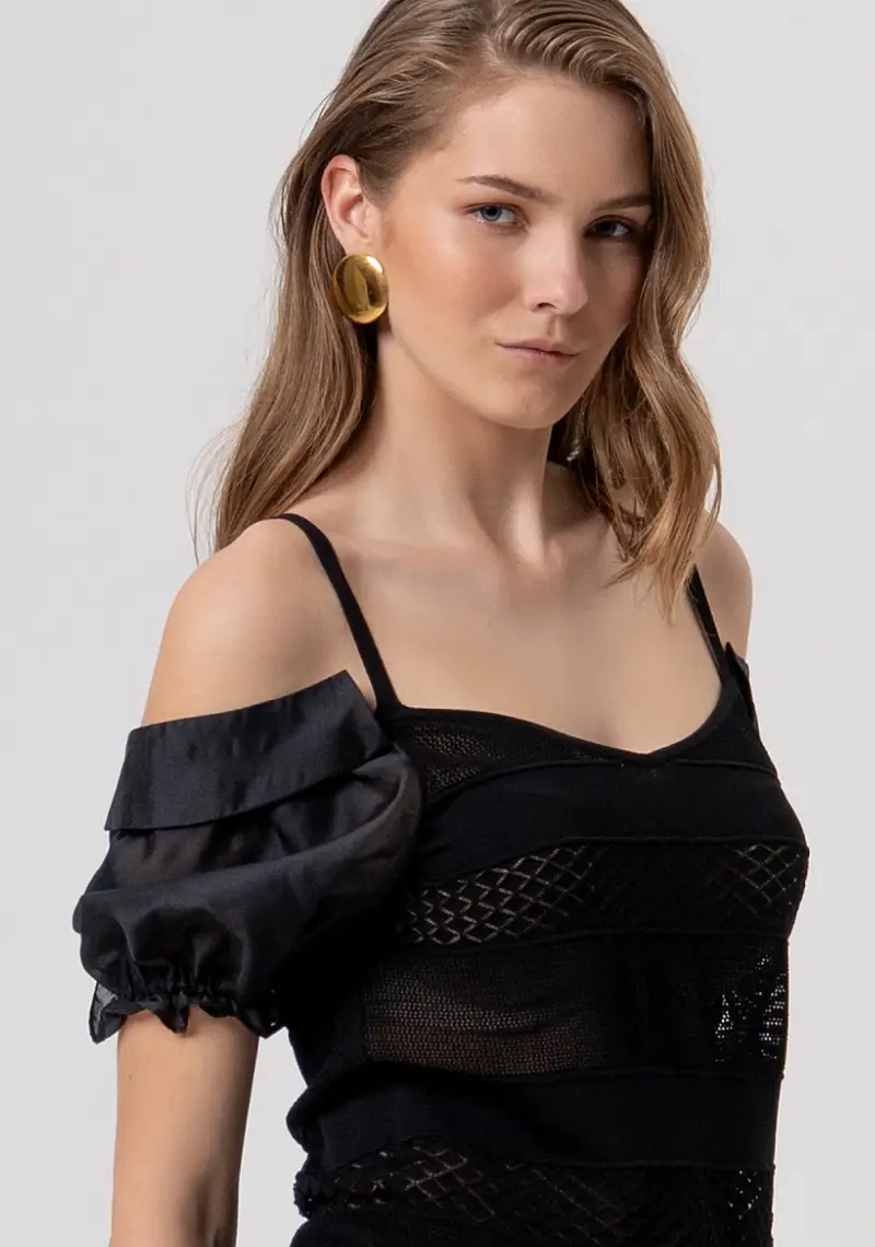 Maglia slim traforata miniatura 2