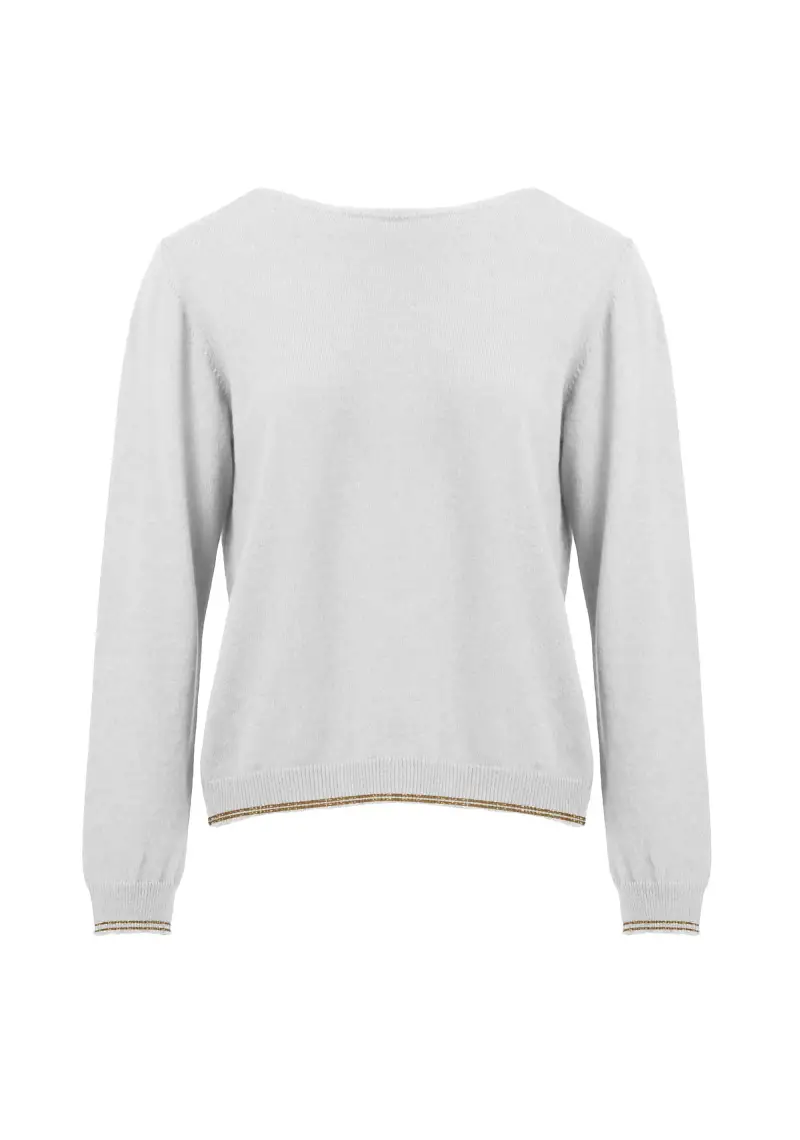 Maglione con bordi lurex oro