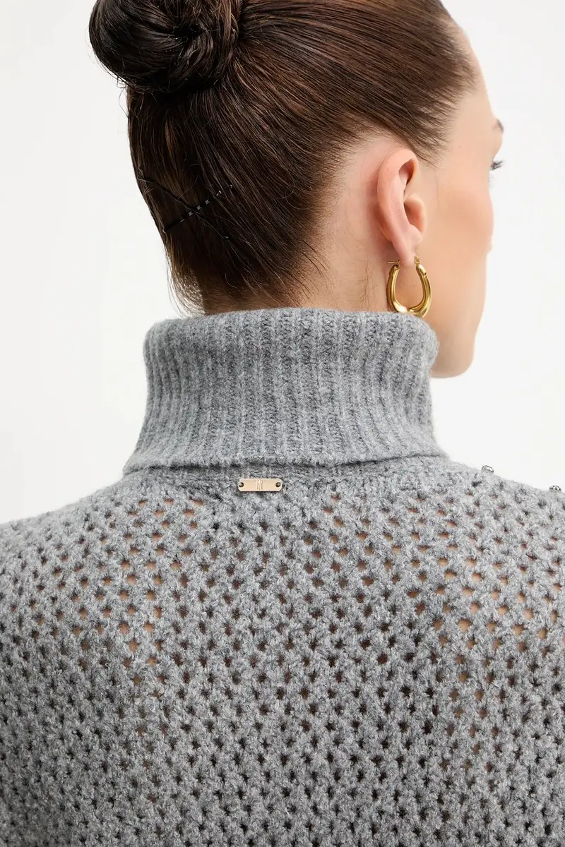 maglione donna colore grigio FS25WT7009K45701 miniatura 5