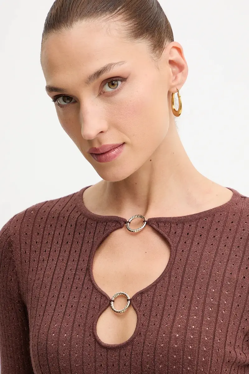 maglione donna colore marrone FS25WT7021K501Q7 miniatura 4