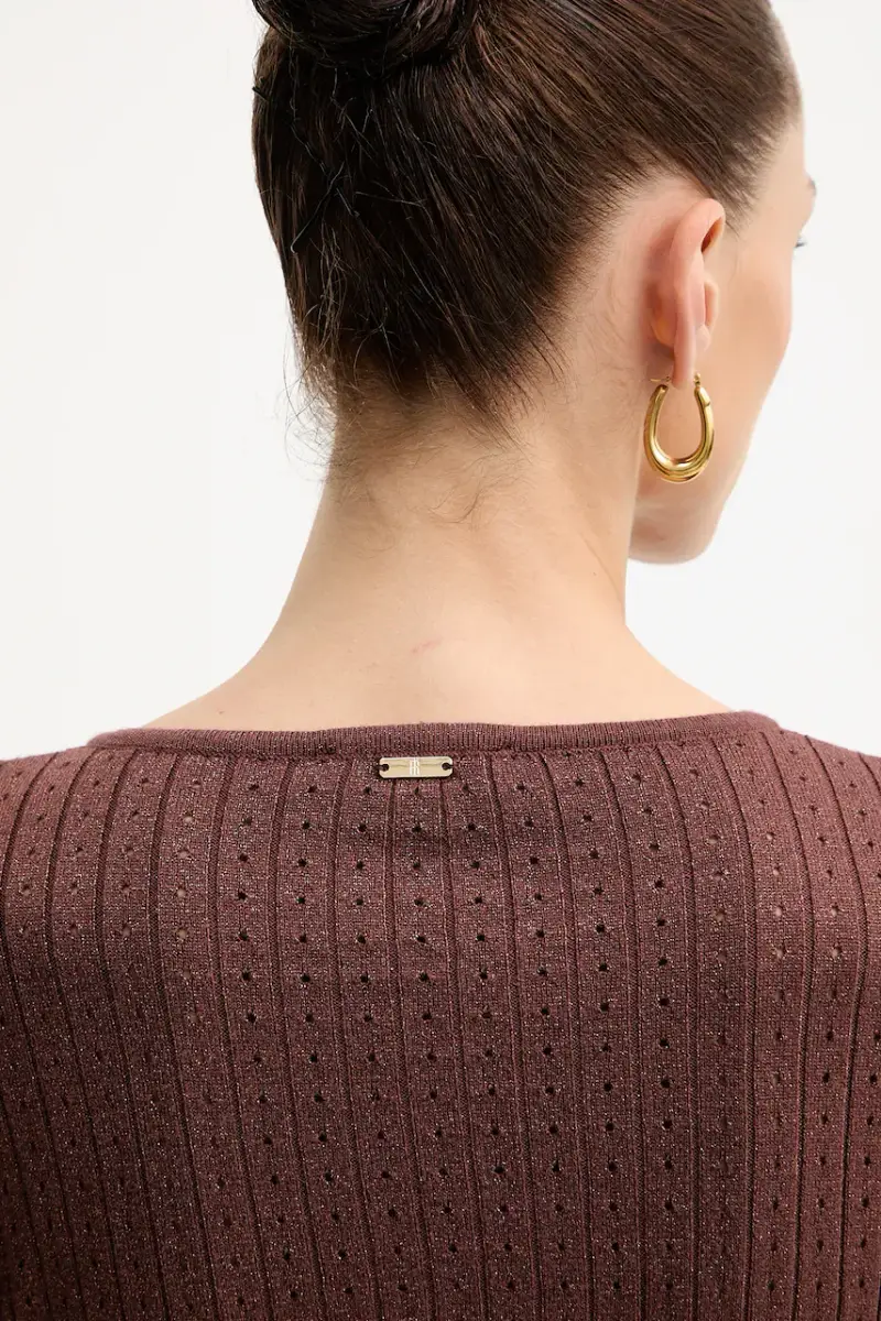 maglione donna colore marrone FS25WT7021K501Q7 miniatura 5