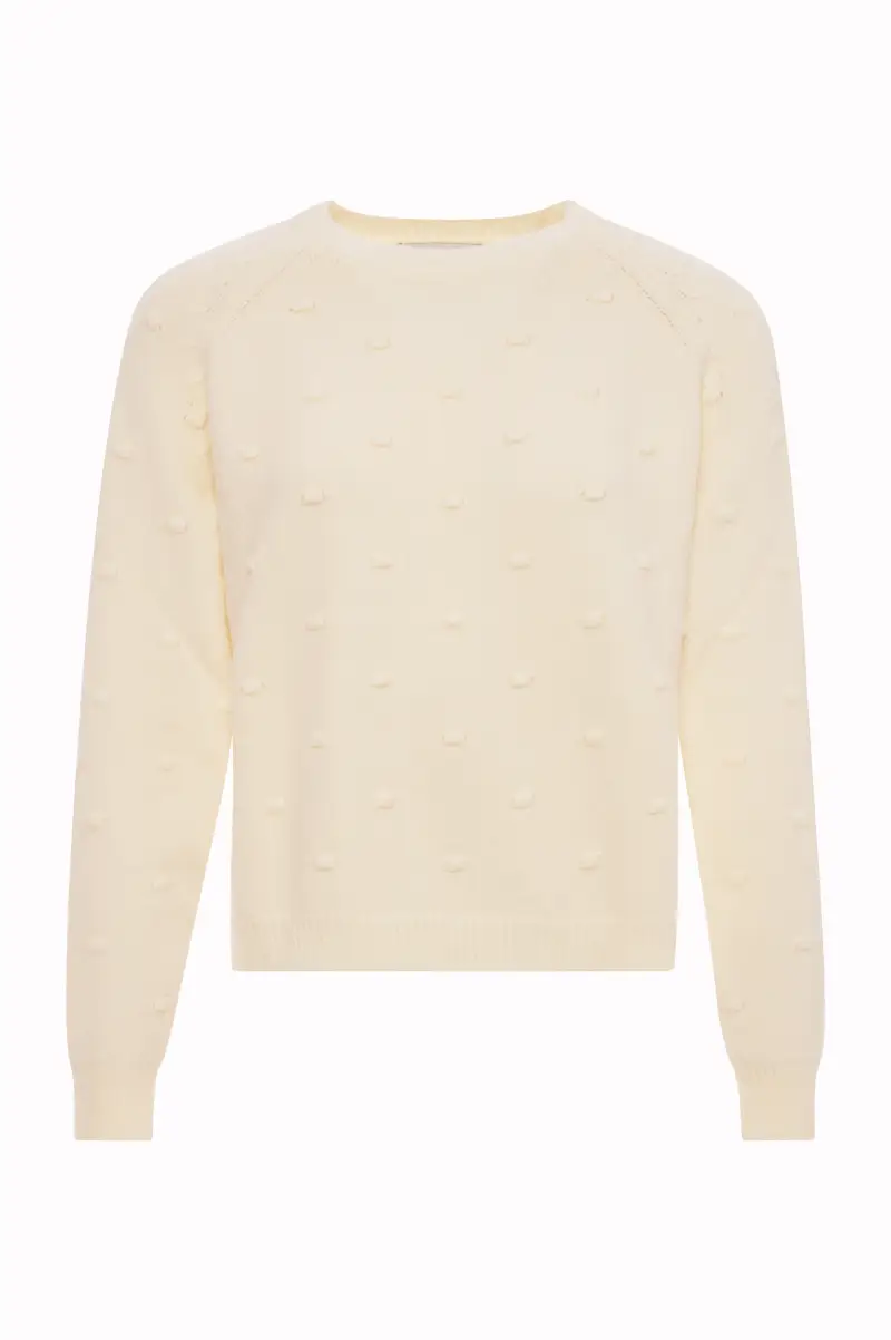 Maglione Girocollo con Lavorazione a Pallini