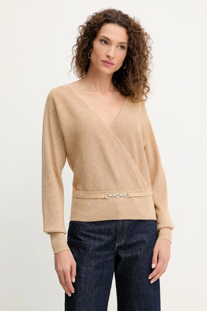 maglione in lana donna colore beige FR25WT7023K459Q7