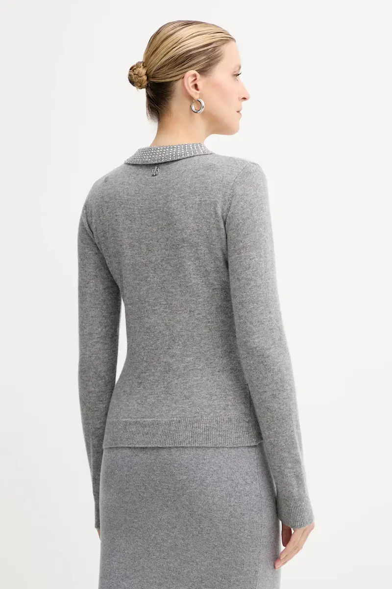 maglione in lana donna colore grigio FR25WT7005K53201 miniatura 3