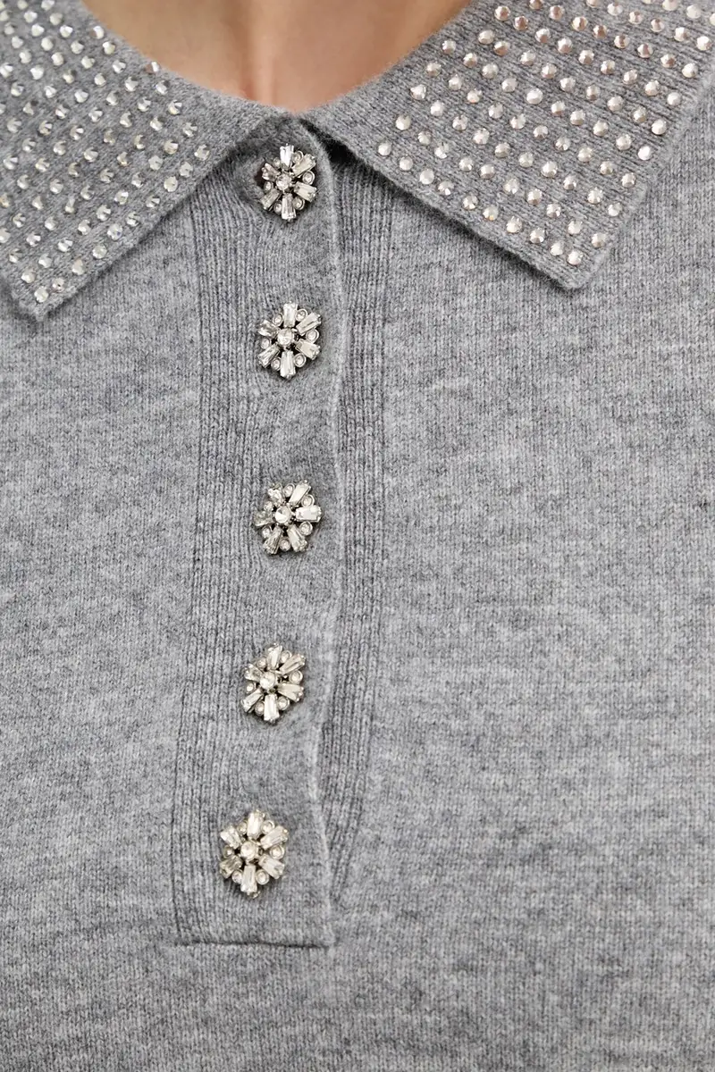 maglione in lana donna colore grigio FR25WT7005K53201 miniatura 5