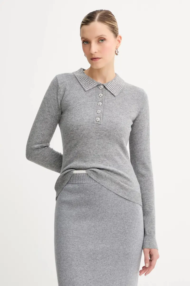 maglione in lana donna colore grigio FR25WT7005K53201