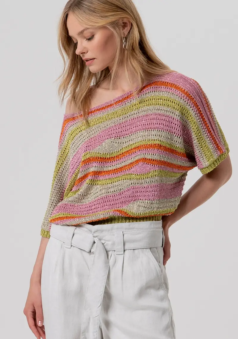 Pantaloncini flare in lyocell e lino miniatura 2