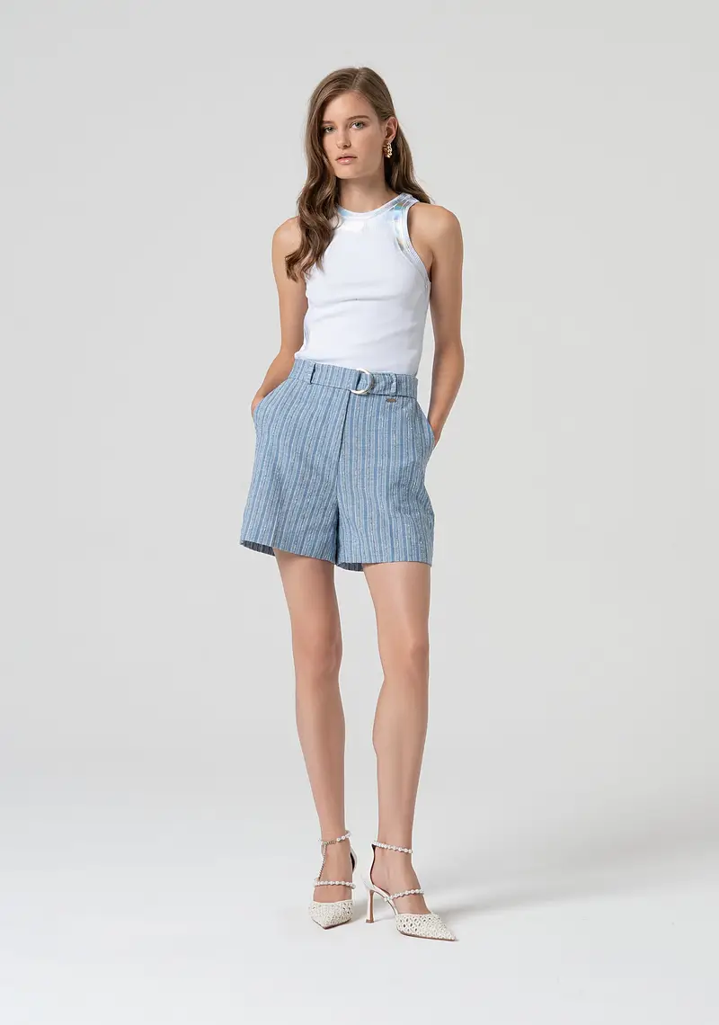 Pantaloncini regular a righe