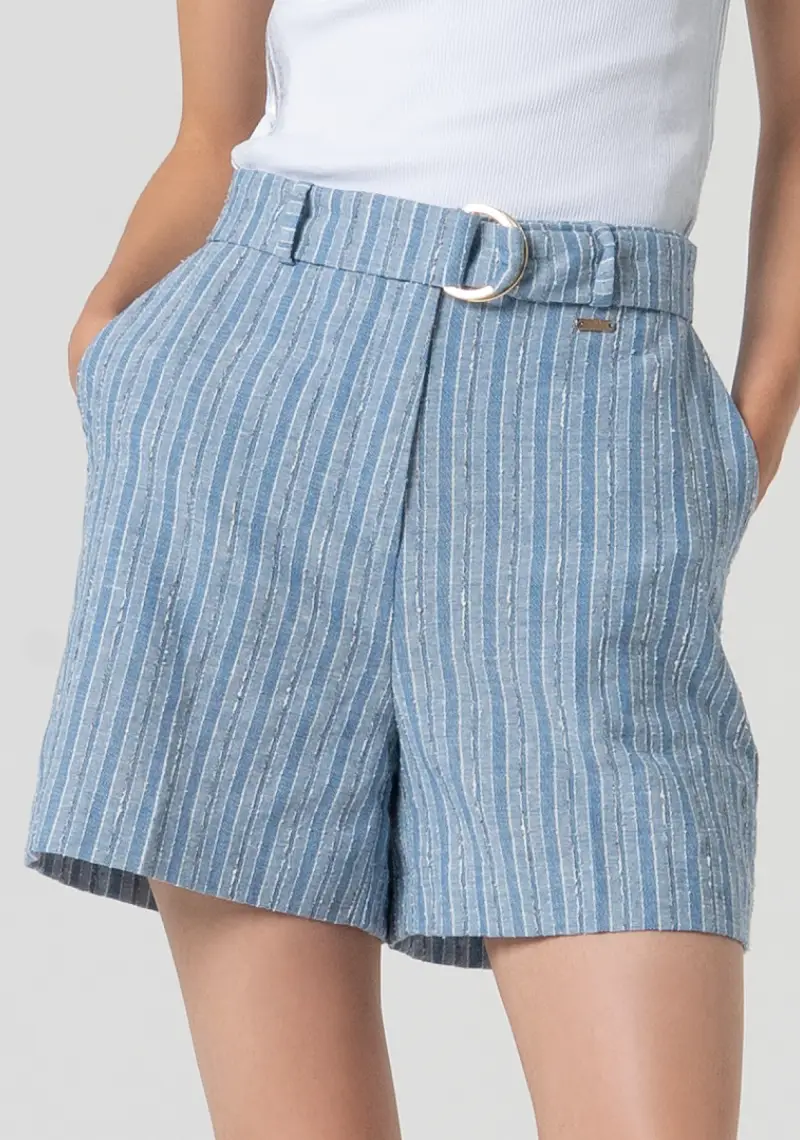 Pantaloncini regular a righe miniatura 2