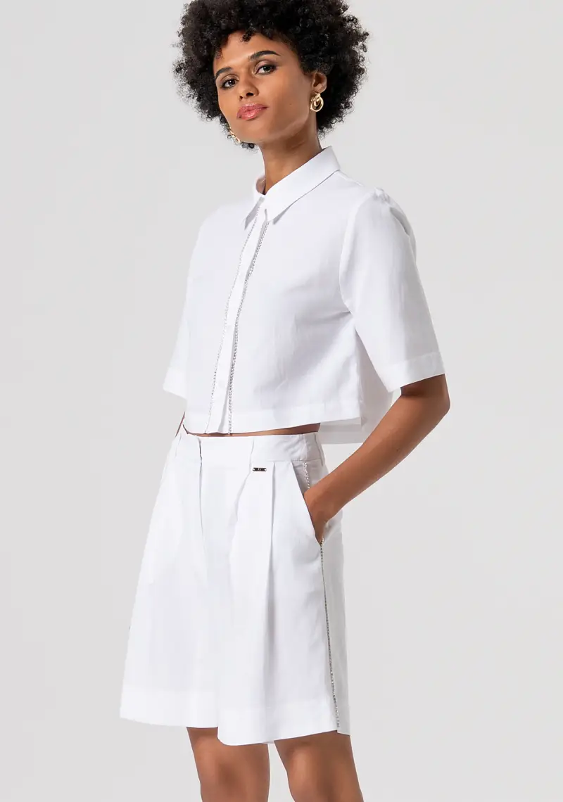 Pantaloncini regular con lino miniatura 2