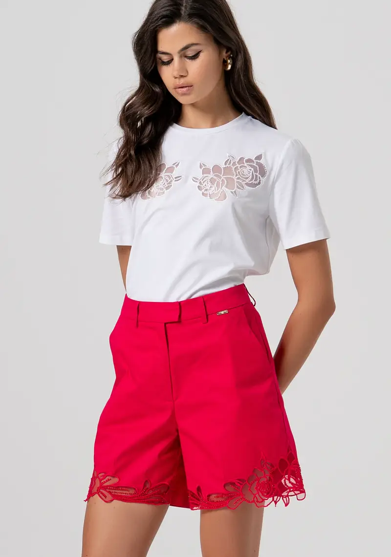 Pantaloncini regular con ricami sul fondo miniatura 2