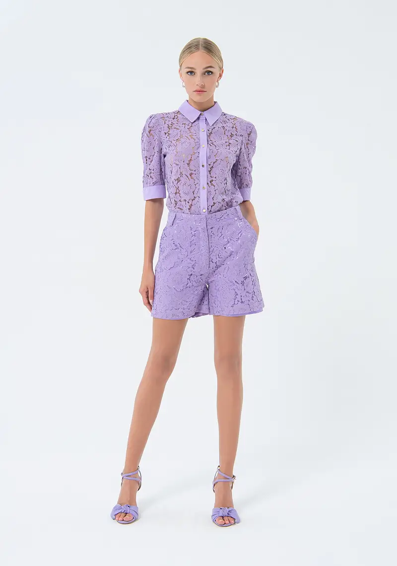 Pantaloncini regular in pizzo