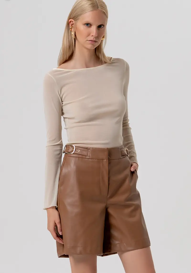 Pantaloncino flare con fibbie laterali miniatura 2