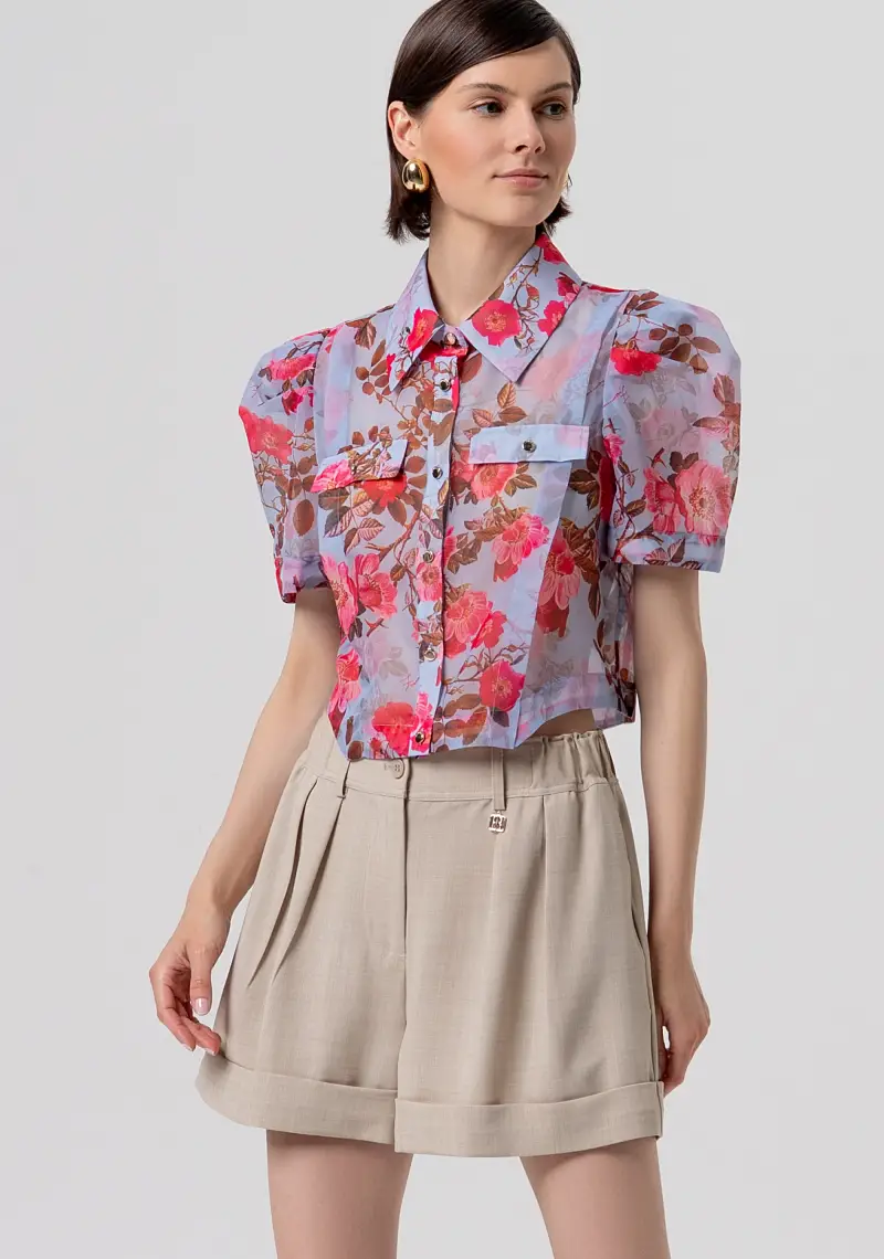 Pantaloncino flare con pences miniatura 2