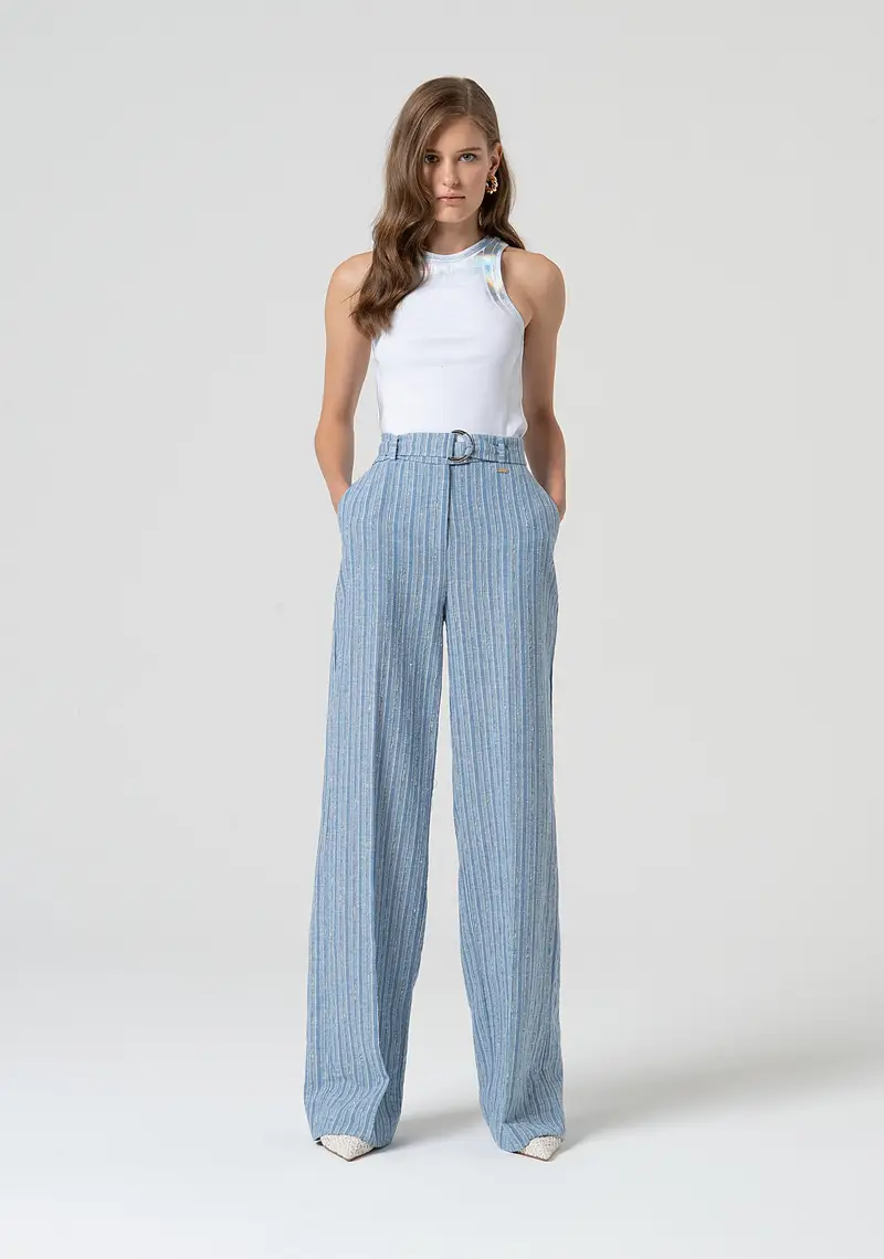 Pantalone a palazzo a righe