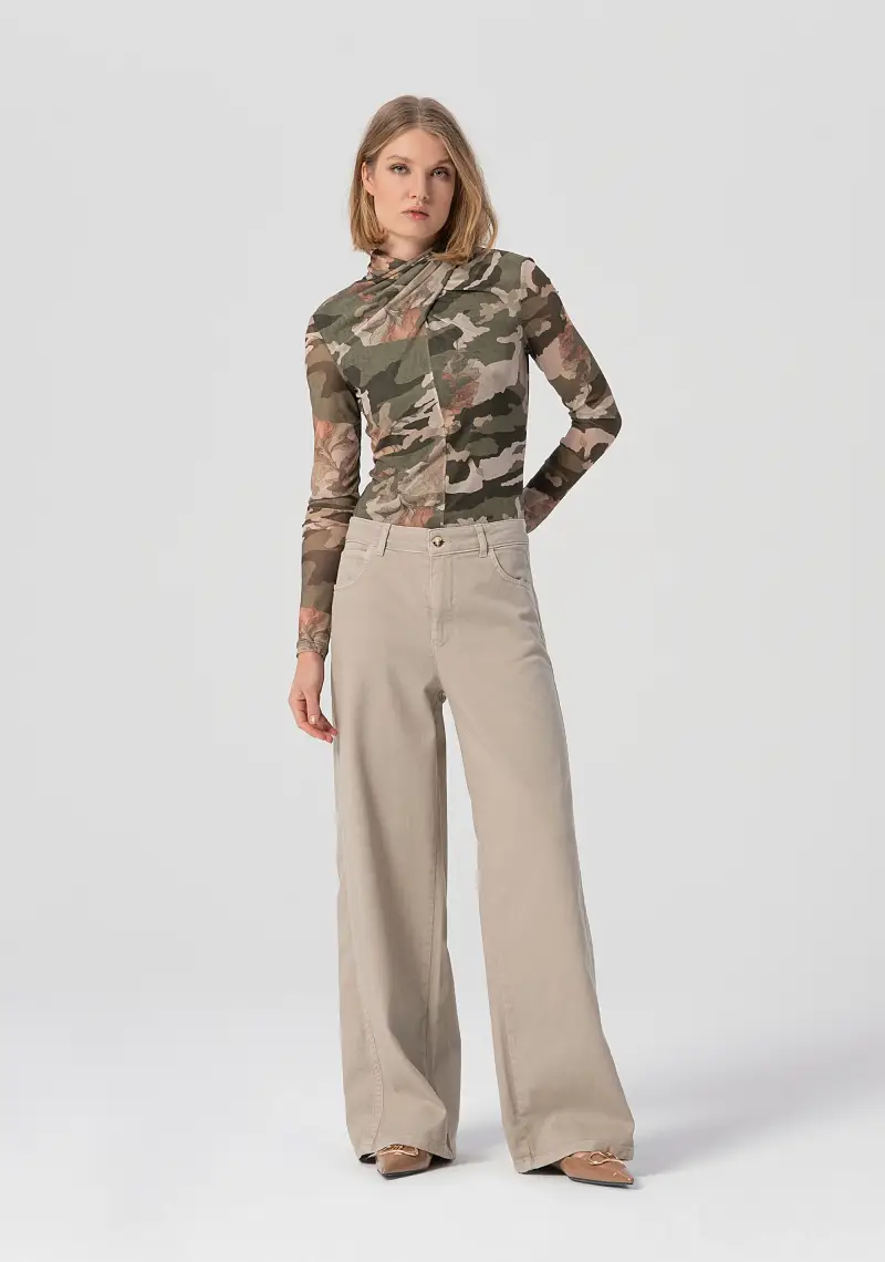 Pantalone a palazzo in cotone